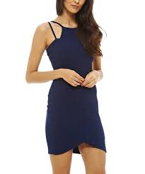 Ax Paris Navy Bodycon Dress Women