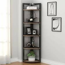 Mayra 59 H X 10 8 W 5 Tier Corner Shelf Corner Shelves Shelves Living Room Corner
