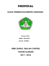 Rasanya yang renyah dan murahnya harga yang ditawarkan menjadikan produk tersebut sebagai alternatif tepat untuk menemani waktu santai anda bersama rekan dan keluarga.seiring dengan meningkatnya permintaan konsumen, kinikeripik singkong mulai diinovasikan berbagai varian rasa,seperti. Proposal Usaha Keripik Singkong Coretan