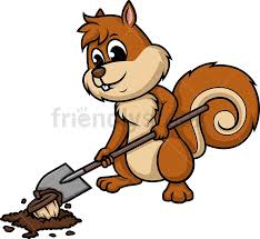 Squirrel Hiding Nuts Cartoon Clipart Vector Friendlystock Cartoon Clip Art Squirrel Cartoon Illustration