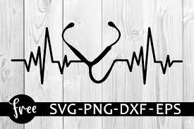 Download Heartbeat Svg Free Stethoscope Svg Nurse Svg Instant Download Silhouette Cameo Shirt Design Heart Beat Svg Free Vector Files 0770 Freesvgplanet