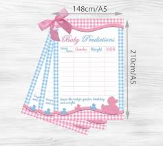 Zoo officials asked people to guess the baby's weight before they made the announcement. Baby Shower Party Games Gender Reveal Game Prediction Cards Boy Or Girl Pink Blue Amazon Co Uk
