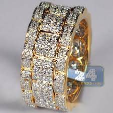 Mens Diamond Eternity Wedding Band Ring 14k Yellow Gold 2 09 Ct Mens Diamond Wedding Bands Diamond Eternity Wedding Band Diamond Wedding Bands