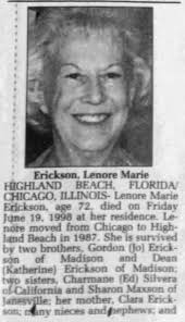 Lenore Erickson Obituary Top
