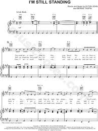 Elton John I M Still Standing Sheet Music In A Major Transposable Download Print Sku Mn0038660