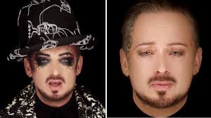 boy george strips off makeup in new