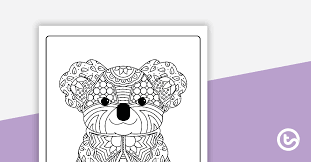 Mindful coloring with growth mindset affirmations! Koala Mindful Colouring Sheet Teaching Resource Teach Starter