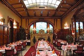 The first class dining room, was located on 'd' deck between the second and third funnels, and most of the people would meet up in the first class reception room for an aperitif prior to going into the dining room itself. Art And Architecture Mainly Living In Grand Style On The Titanic