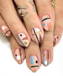 15 Ways To Wear Modern Art Masterpieces On Your Fingertips Geometric Nail Matte Nail Art Modern Nails