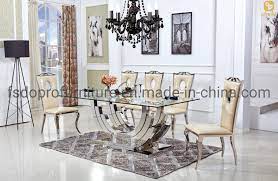 Gus modern chairs, modern glass top dining table and black white photo gallery! China Glass Top Dining Table Set 8 Seater Living Room Furniture Hotel Use D26 China Dining Table Glass Table