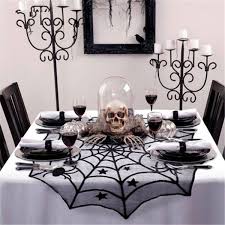 Wholesale Cheap Occasion Halloween Party Decoration Spiderweb Table Cloth 100cm Black Lace Tab Halloween Table Decorations Halloween Table Halloween Kitchen