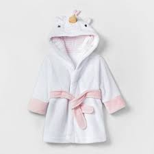 Get baby robes from target to save money and time. Baby Girls Unicorn Plush Bath Robe Cloud Island White 0 9m Target