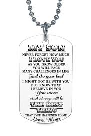 Birthday Gift Ideas For Mom From Son Diy My Son I Love You Love Mom Dog Tag Necklace Birthday Anniversary Graduation Gift Mother Son Gift Love Mom Son Gift