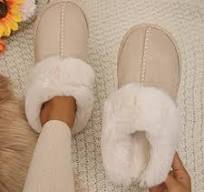 woman's fluffy fur flat heel suede home slippers women 2025 winter warm  thick plush non slip indoor slippers furry mules shoes - AliExpress