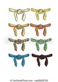 Welcome to the grading section of the british judo website. Judo Belts Illustration Of All Of The Judo Belts Canstock