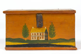 Sold at Auction: RARE AND IMPORTANT JONAS WEBER (LANCASTER CO.,  PENNSYLVANIA, 1810-1876), ATTRIBUTED, FOLK ART PAINT-DECORATED PINE TRINKET 