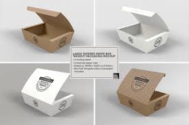 Clear bag with cutout handle packaging mockup. Paper Tapered Takeout Boxes Mockup Packaging Mockup Food Box Packaging Free Packaging Mockup