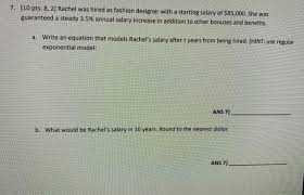 Some fashion designers specialize in costume design for performing arts, motion picture, and television productions. Solved 7 10 Pts 8 2 Rachel Was Hired As Fashion Desi Chegg Com