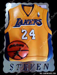 In build or caparison the birthday cake, all cake makers has divers taste also mark. Los Angeles Lakers Jersey Cake My Birthday Cake Birthday Party Cake Cake For Husband