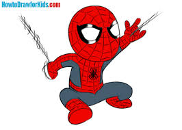 I think this action pose would fit the best for the drawing exercise. How To Draw Spider Man For Kids