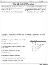 Stem And Leaf Plots Notes And Worksheets In 2020 Learning Worksheets Evaluating Algebraic Expressions Framed Words