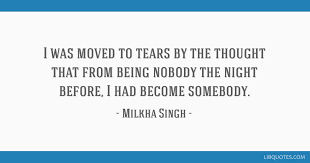 He defeated asian record holder abdul khaliq in a photo finish in 200m clocking 46.6 seconds. I Was Moved To Tears By The Thought That From Being Nobody The Night Before I