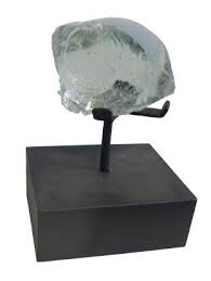 Just rub the foam piece gently against the cut edge. Rough Cut Clear Glass Sculpture On Black Metal Base Lost And Found