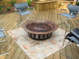 Fire Pit On Stone With Wood Deck Outdoor Kitchen Design Outdoor Fire Pit Portable Fire Pits