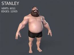 3D model Stanley low poly game character VR
