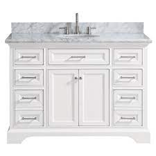 Floating bathroom vanity with top 24 inch bathroom vanity with sink modern single sink vanity with open shelf. Reviews For Home Decorators Collection Windlowe 49 In W X 22 In D X 35 In H Bath Vanity In White With Carrera Marble Vanity Top In White With White Sink