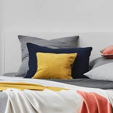 Yellow home decor grey home decor mustard bedding linen bedding bed linens pottery barn mustard yellow and gray stripes transform this woven cotton throw blanket into a modern graphic. Suri Cushion Bright Mustard Dark Grey Urbanara