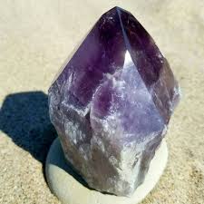 Display This Gorgeous Large Amethyst Crystal Point In Your Home Or Office As Natural Decor That Exudes Calming Energies Thi Amethyst Crystal Crystals Amethyst