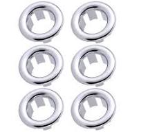 IVIGA 1.2 in. Bathroom Sink Basin Trim Overflow Ring Cover Plastic Insert  in Hole Round Caps in Brushed Nickel (6-Pack) VCC03-6