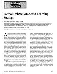 formal debate an active learning strategy
