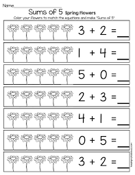 Sums Of 5 Kindergarten Math And Addition No Prep Reading And Math Activities Kin Addition Kindergarten Kindergarten Math Kindergarten Math Worksheets Free