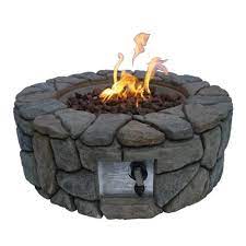 Camplux 30 in propane fire pit table, outdoor gas fire table with cover & lava rock, ceramic tabletop, 50,000btu automatic ignit. 28 Outdoor Round Stone Propane Gas Fire Pit Peaktop Target