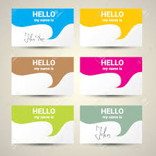 Free printable name tag templates featuring animals, holiday themes, and more. Hello My Name Is Name Tag Set Vector Business Card Set Royalty Free Cliparts Vectors And Stock Illustration Image 55157157