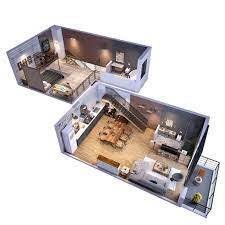 Loft Apartment 3d Model Cgtrader In 2021 Small Apartment Design Small House Elevation Design House Outer Design
