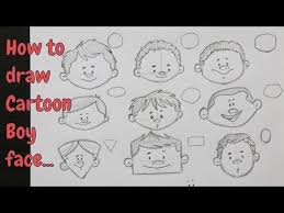This one is a lot of fun and super simple for young artists. How To Draw A Basic Cartoon Boy Face From Front Rinkuart Drawing Tutorial Youtube Drawing Tutorial Cartoon Boy Boy Face