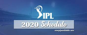 Vivo Ipl 2020 Schedule Time Table Match Schedule Fixtures Pdf