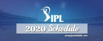 vivo ipl 2020 schedule time table match schedule fixtures pdf