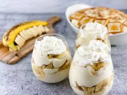 Then cover and refrigerate until firm and cold, at add about 1/3 of the cream to banana custard; No Bake Banana Pudding Easy Individual Desserts
