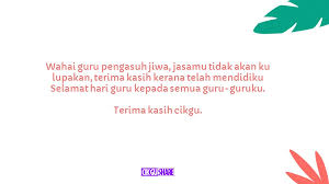 Masih tentang ucapan terimakasih buat si tersayang. Koleksi Ucapan Sempena Hari Guru Cikgu Share