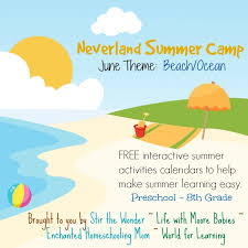It is made to do over 5 days four pages per day. Neverland Summer Camp For Preschool Kindergarten June Calendar Beach Ocean Stir The Wonder