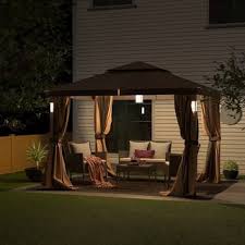 Shop Luxuriously 10 X 12 Garden Gazebo Soft Top Outdoor Patio Gazebo Tent With Mosquito Netting Led Lights And Bluetooth Speakers On Sale Overstock 31633234