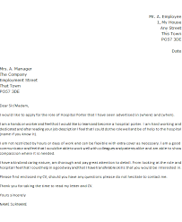 Hospital Porter Cover Letter Example Icover Org Uk