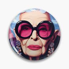 Iris Apfel Pins and Buttons for Sale