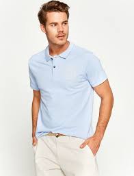 Polo Yaka T Shirt Polo Mavi Ve Kis