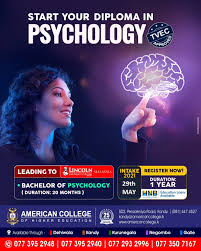 How the career prospects for bachelor of psychology if you work in an organisation related to human services, human resource, personal development, training, counseling, social work, consultancy, market research. American College Kandy Campus Learning Psychology Will Be Beneficial For You As You Progress Through Your Life And Career Start The Most Comprehensive Diploma In Psychology In Kandy Leading To The