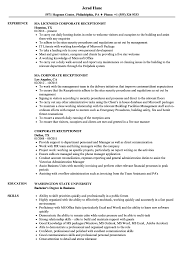 This sends a message to if you must use a template, try using one from some other source than ms word. Corporate Receptionist Resume Samples Velvet Jobs